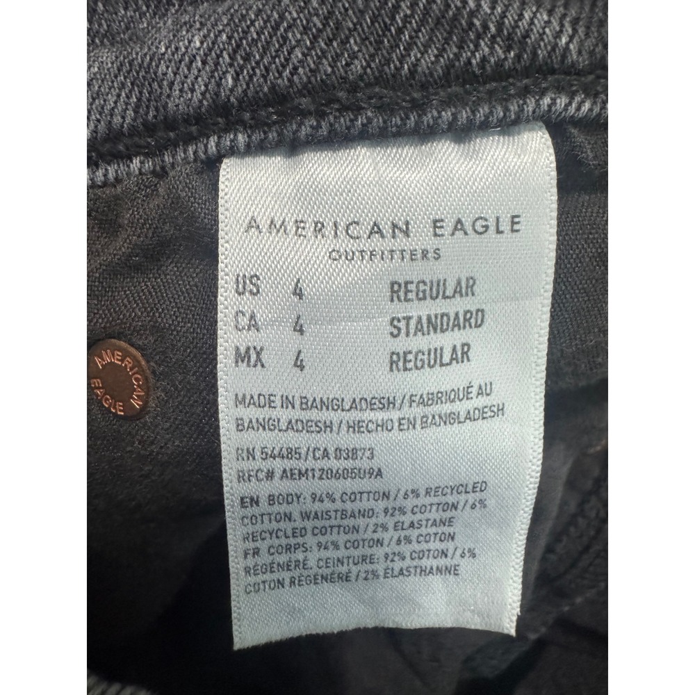 American Eagle Women's Size 4 90s Bootcut Washed Black Distressed Jeans - Picture 4 of 9